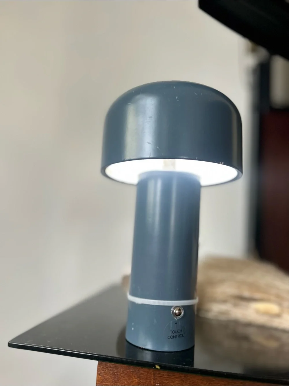 Modern Gray Touch-Control Table Lamp